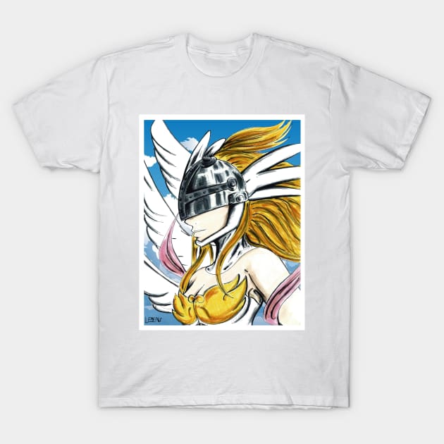 angewomon digimon tenshi angel T-Shirt by jorge_lebeau